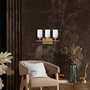 Opviq Lámpara de pared dorada con cuerpo de metal y tapa de cristal